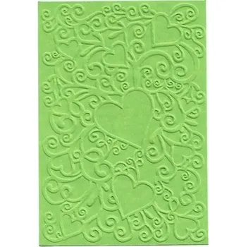 Sběratelská karetní hra Embosovaná karta A6 - srdce - zelená