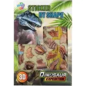 Obraz 3D Samolepky puzzle nalepovací na tvary DINOSAURUS T-REX