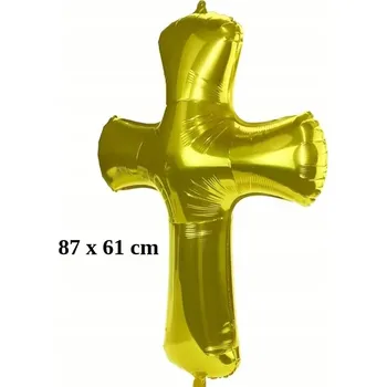 Balónek Id_5084_A ZLATÝ FÓLIOVÝ BALÓNEK KRÍŽ IHS SVATÉ PŘIJÍMÁNÍ K PRVNÍMU SVATÉMU PŘIJÍMÁNÍ HOSTIE