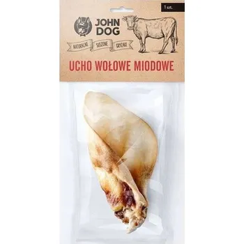 Pamlsek pro psa John Dog Hovězí ucho s medem přírodní 1 Ks. Sušená žvýkací pochoutka pro psy