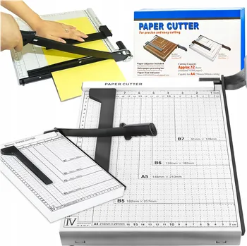 Řezačka papíru Gilotinová řezačka na papír kancelářská kovová ruční přítlak Argo Paper Cutter A3