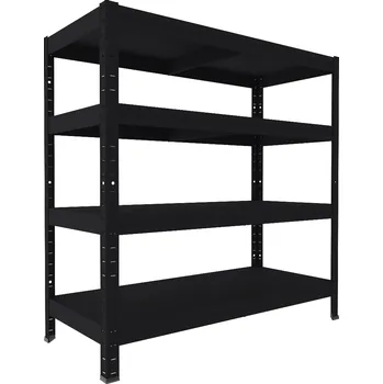 Dílenský regál Kovový regál do technické místnosti Biedrax 40 x 80 x 120 cm, černý - 4 police kovové
