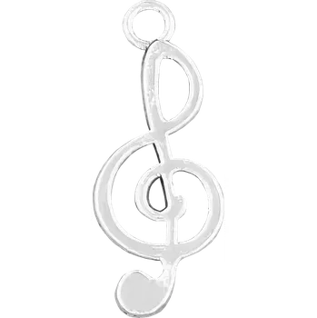Přívěsek Přívěsek retro kovový Motiv retro kovového příspěvku: Houslový klíč - Stříbrný
