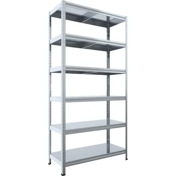 Dílenský regál Kovový regál do technické místnosti Biedrax 40 x 100 x 180 cm, zinkovaný - 6 polic kovových