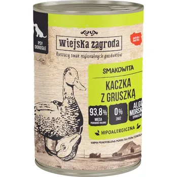 Krmivo pro psa Výhodné balení:36x400g Wiejska Zagroda - kachní s hruškami krmivo pro psy