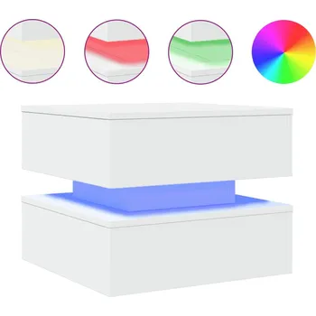 Konferenční stolek LED konferenční stolek 50x50x40 bílý