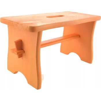 Stolička VYSOKÁ ORANŽOVÁ STOLIČKA TABURET BOROVÁ plošina kuchyňská židle FSC