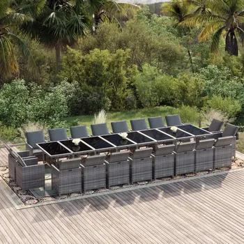 Zahradní sestava Sada zahradního nábytku z umělého ratanu 4Garden šedá, 21 dílů