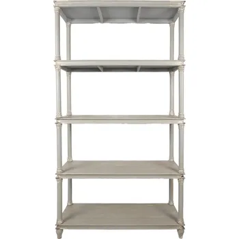 Šedý antik dřevěný regál Milburne - 110*40*210 cm