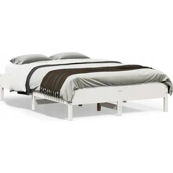 Ložnice Rám postele bez matrace, bílá, 135x190 cm, masivní borovicové dřevo