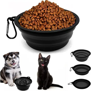 Miska pro psa Skládací (cestovní) silikonová láhev Tojato černá 0,35 l