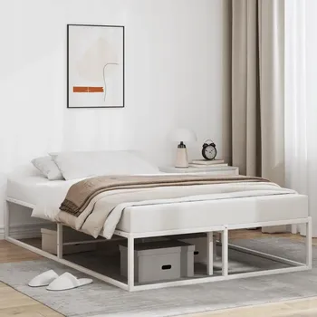 Postel Rám postele bez matrace bílý 120x200 cm kovový Bílá 4017424