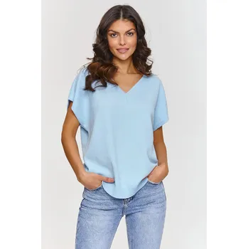 Dámská vesta Svetrová vesta s výstřihem do V S157 Barva: Světle Modrá, Velikost: ONE SIZE