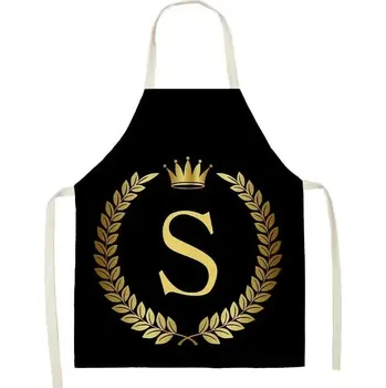 Kuchyňská zástěra Kuchyňská černá zástěra se zlatými písmeny - 1,47x38cm