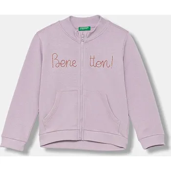 Chlapecká mikina Dětská bavlněná mikina United Colors of Benetton 3J70G503U.P.seasonal fialová 04X, vel. 104
