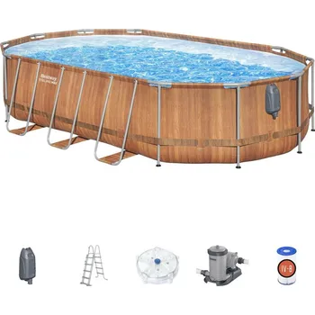 Bestway Bazén Power Steel Comfort Jet 6,1 x 3,66 x 1,22 m set včetně příslušenství