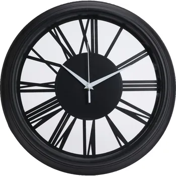 Hodiny Nástěnné černé hodiny s krycím sklem – Ø 35,7 cm