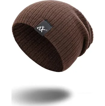 Čepice Zimní čepice dámská a pánská háčkovaná teplá | Stylová ochrana hlavy - Kávová