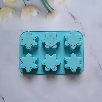 Tvořítko na led Silikonová forma na led | forma na mýdlo - styl vločky - Modrá 2