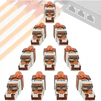 Síťový kabel 10 KS SPOJKA ADAPTÉR SÍŤOVÉHO KABELU RJ45 PRODLUŽOVÁK ETHERNET LAN CAT7