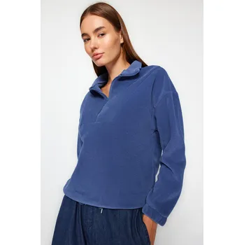 autíčko Trendyol Indigo Zipper Detailed Knitted Sweatshirt Trendyol modrá 1689706