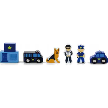 Dřevěná hračka Dřevěné lampy s policejními figurkami