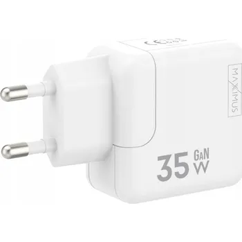 Síťová nabíječka MX Burst GaN PD 35W, 2x USB-C + kabel PD 65W C/C, bílá