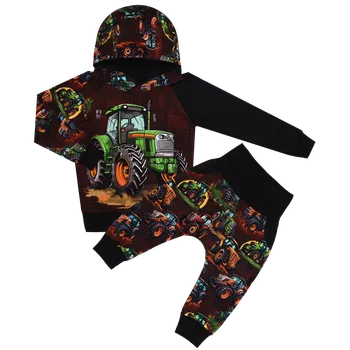 Tepláková souprava - Traktor zelený (kapuca) Velikost: 86