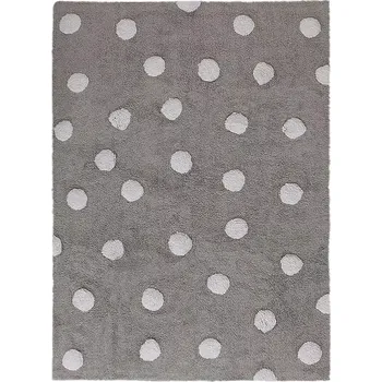 Koberec Lorena Canals Pro zvířata: pratelný koberec Polka Dots bílá, šedá 120x160 cm - SLEVA 3% s kodem radost25