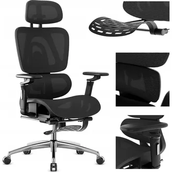 Ergonomická Kancelářská Židle s Podnožkou MarkAdler Expert 7.9 Černá, Nosnost 150 kg