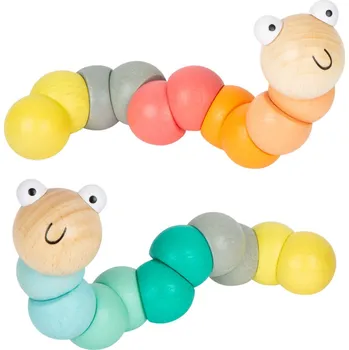 Dřevěná hračka Small foot DŘEVĚNÁ BAREVNÁ HOUSENKA Barva: tyrkysová