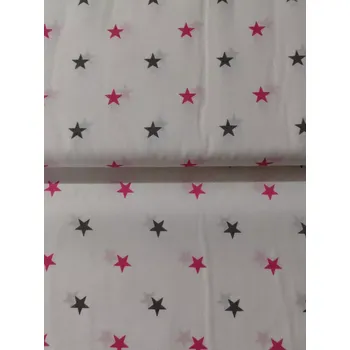 Bavlněná látka / plátno hvězdy růžová