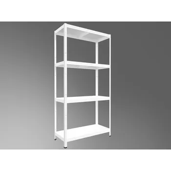 Dílenský regál Kovový regál do dílny Biedrax 40 x 80 x 180 cm, bílý - 4 police kovové