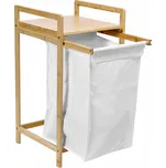 Vysouvací bambusový koš na prádlo HANOI hnědo-bílý