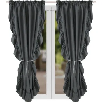 Závěs BytoTex Dekorační závěsy s řasící páskou Canberra - tmavě šedé 145x160 cm (cena za 2 ks)