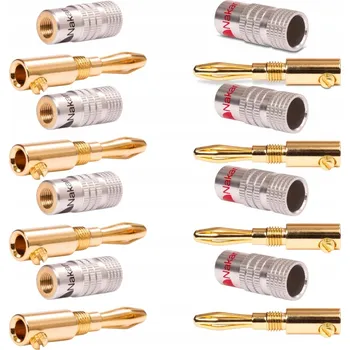 Příslušenství pro čtečku elektronické knihy Nakamichi banánkové konektory pro reproduktory, 8 kusů, HQ Gold