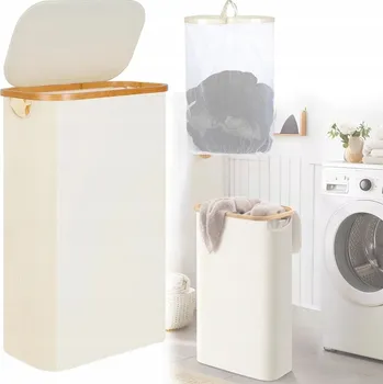 Koš na prádlo KOŠ S VÍKEM NA PRÁDLO, KONTEJNER 63L DO KOUPELNY, 70 CM