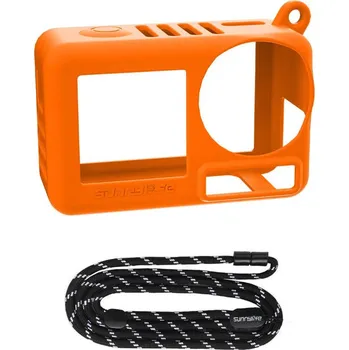 Pouzdro na mobilní telefon Silikonové pouzdro Sunnylife OA5-BHT885-C s řemínkem pro OSMO ACTION 5 PRO (oranžové)