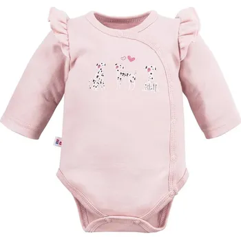 Eevi body Dogs&Spots ze 100% bavlny -světle růžové 62 (3-6m)