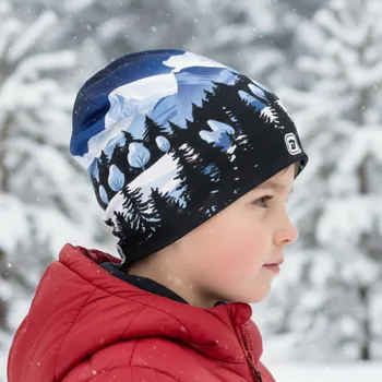 Čepice Dětská fleesová ČEPICE modrá hory Yetti Dráče