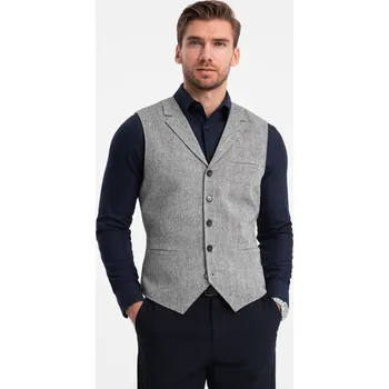 Pánská vesta Pánská vesta Ombre Buttoned Ombre černá | šedá 1993599
