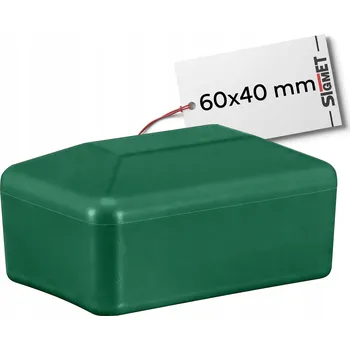 Příslušenství pro plot Krytka 40x60 mm, záslepka, krycí NÁSTAVEC na sloupek plotu, zelená