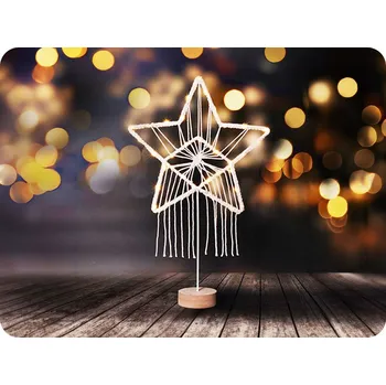 LED vánoční hvězda stolní pletená 35xLED [1V268]