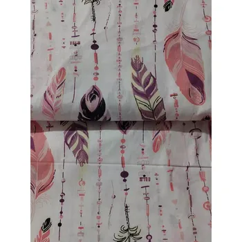 Bavlněná látka / plátno pírka růžová