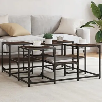 Konferenční stolek Konferenční stolek, hnědý dub, 91x91x40 cm, dřevotříska