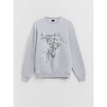 Pánská mikina Mikina s potiskem - S - House - šedá - 674II-85M