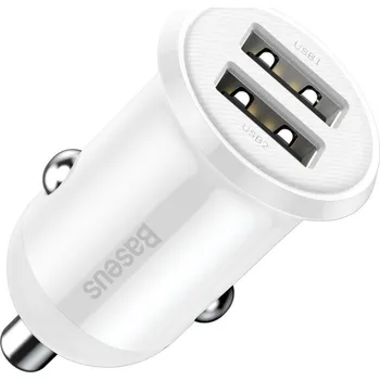 Nabíječka do auta Baseus Grain Pro 2x USB 4,8A (bílá)