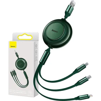 Datový kabel Baseus Bright Mirror 2, USB kabel 3 v 1 pro micro USB / USB-C / Lightning 3,5A 1,1 m