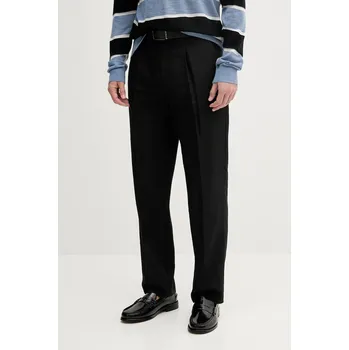 Lněné kalhoty Calvin Klein LV04LB448G černá 99X, vel. 32/32