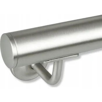 Stěnové zábradlí Stříbrná SCHODIŠŤOVÁ Sada Ocel Zábrana na schody 140 Cm